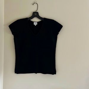 Armani Collezioni  V-neck Black Tee-Shirt Size: 6.  MSRP: $250
